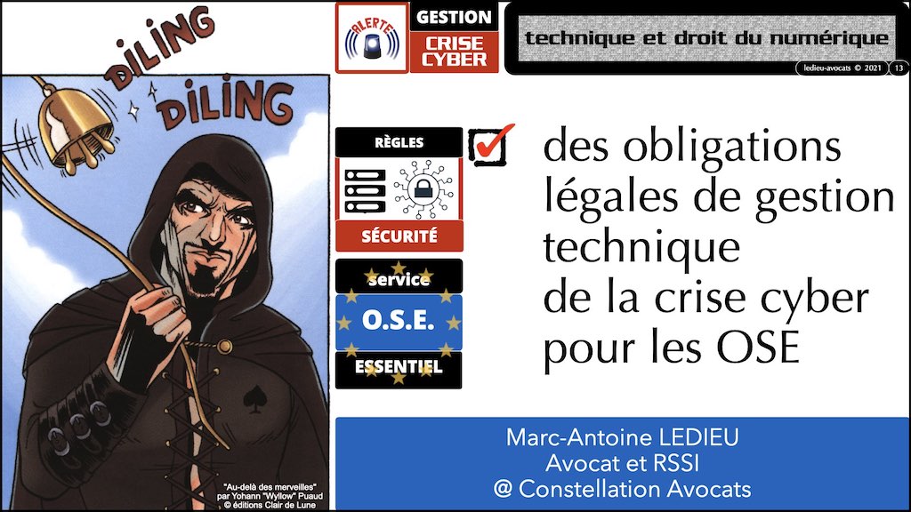 #344 OIV OSE OBLIGATIONS légales de gestion de crise cyber © Ledieu-Avocats technique droit numérique blog BD.013