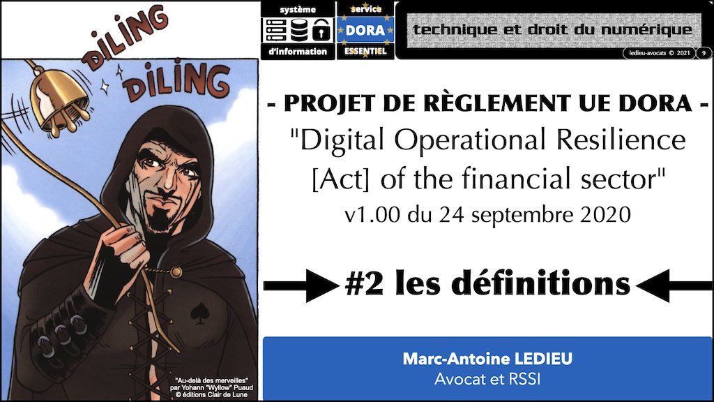 DORA #2 définitions sécurité informatique du secteur financier.009