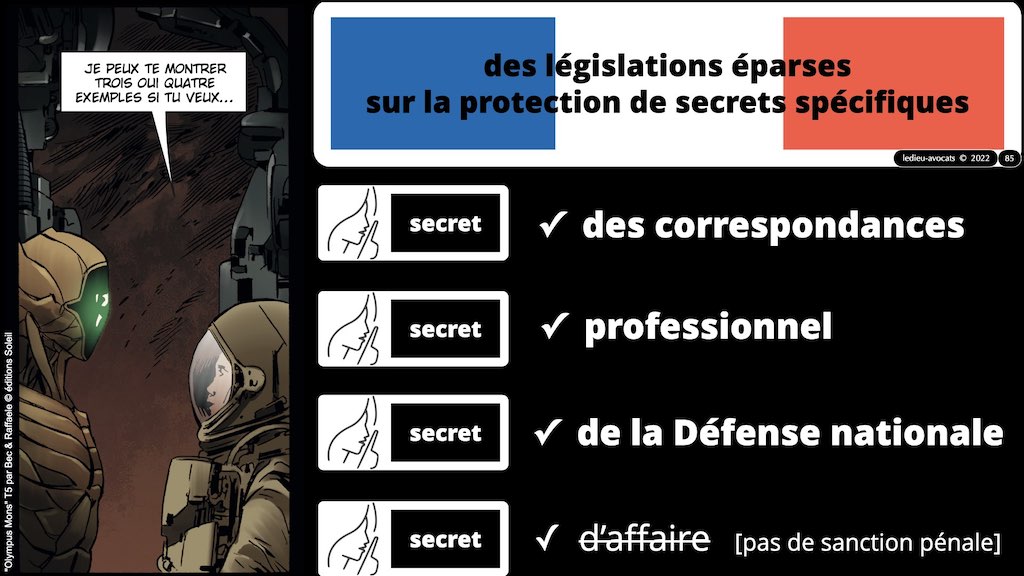 secrets protégés par la loi LEAK PENAL pour RSSI © Ledieu-Avocats technique droit numérique BLOG BD