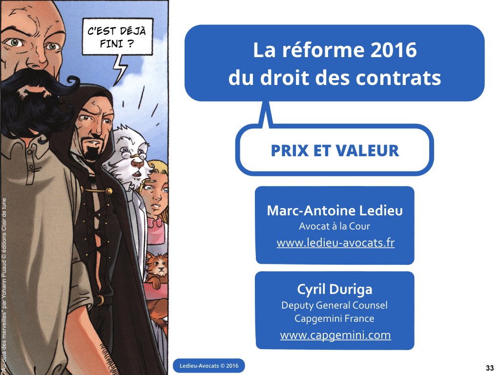 prix code civil reforme contrat 2016 Ledieu avocats