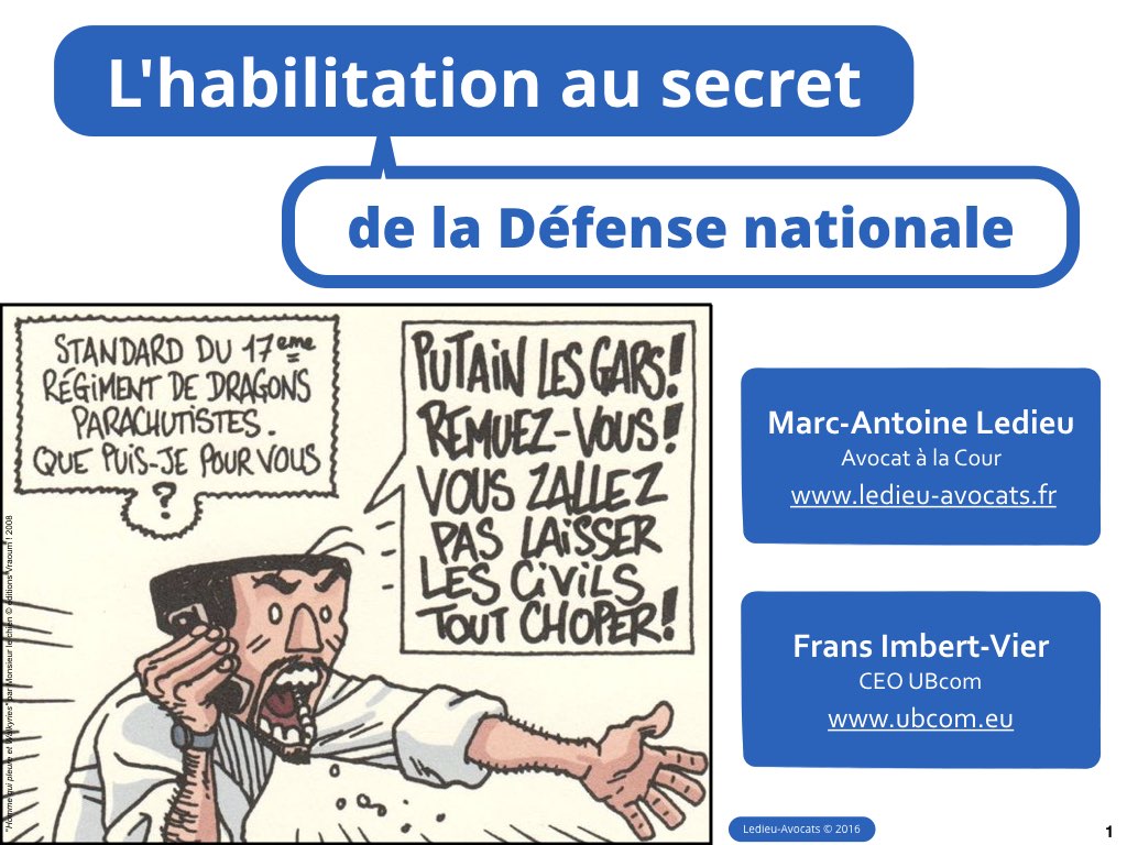 habilitation secret défense nationale confidentiel diffusion restreinte Ledieu avocat contrat nouvelles technologies logiciel SaaS web DMP cybersécurité vFR5.2.001