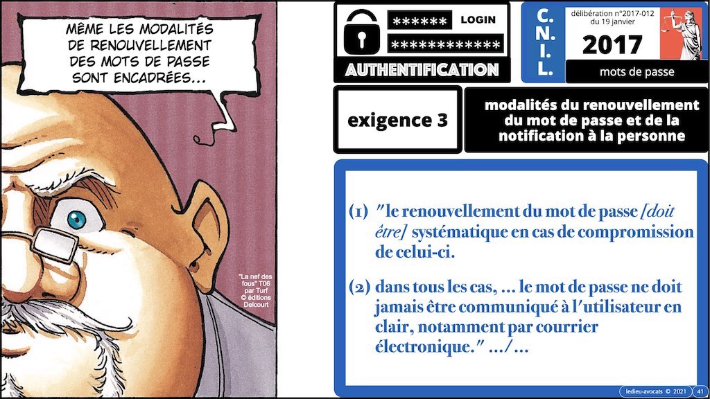 347 droit MOT PASSE authentification ANSSI + CNIL + jurisprudence 2018->2021 © Ledieu-Avocats technique droit numérique.041