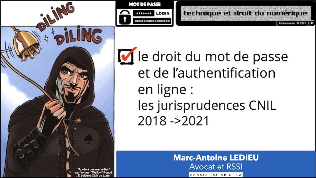 347 droit MOT PASSE authentification ANSSI + CNIL + jurisprudence 2018->2021 © Ledieu-Avocats technique droit numérique.047