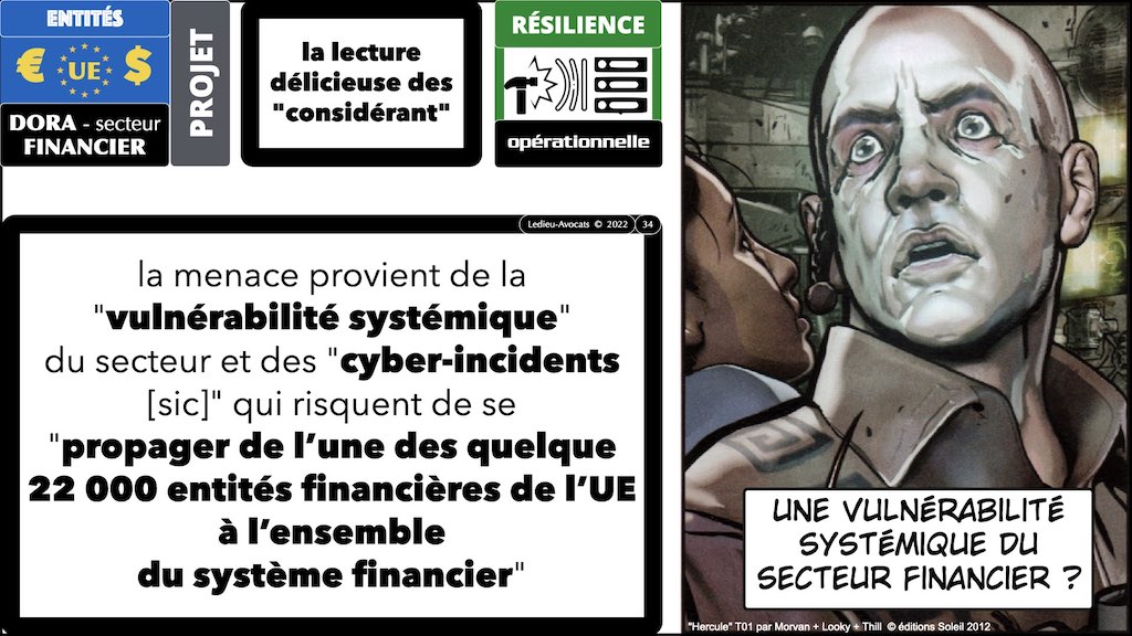 la menace ? DORA résilience opérationnelle secteur financier menace définitions légales © Ledieu-Avocats
