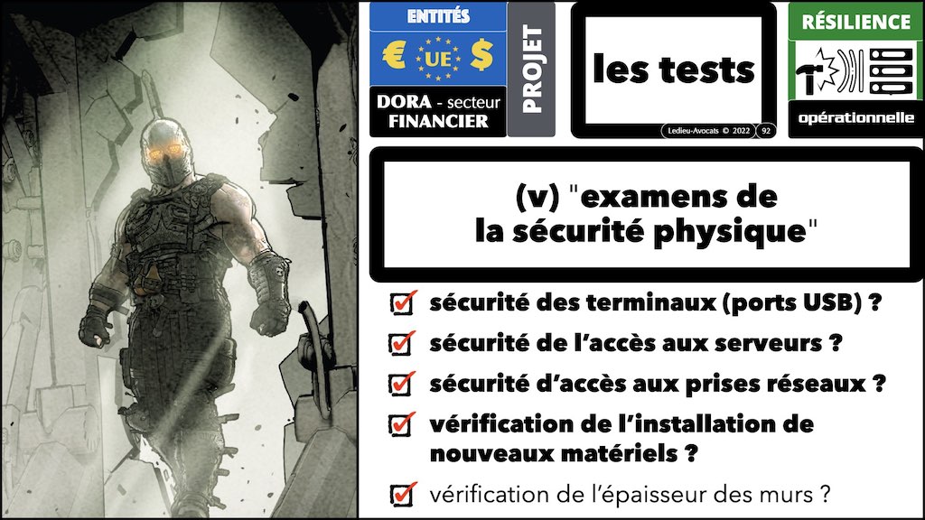 sécurité physique DORA tests résilience opérationnelle secteur financier © Ledieu-Avocats