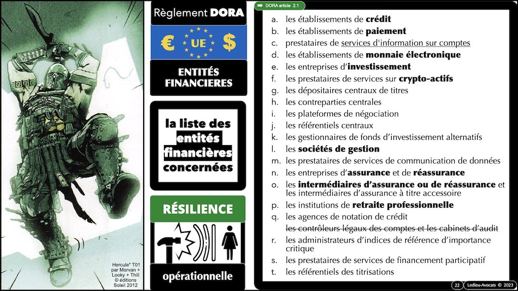 #439 DORA règlement UE 2022:2554 du 14 décembre 2022 #DORA expliqué en BD aux juristes et aux avocats de Cyberlex © Ledieu-Avocats 27-12-2022.022