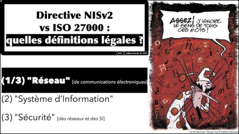 NISv2 vs ISO 27000 définition légale réseau © Ledieu-Avocats 2023