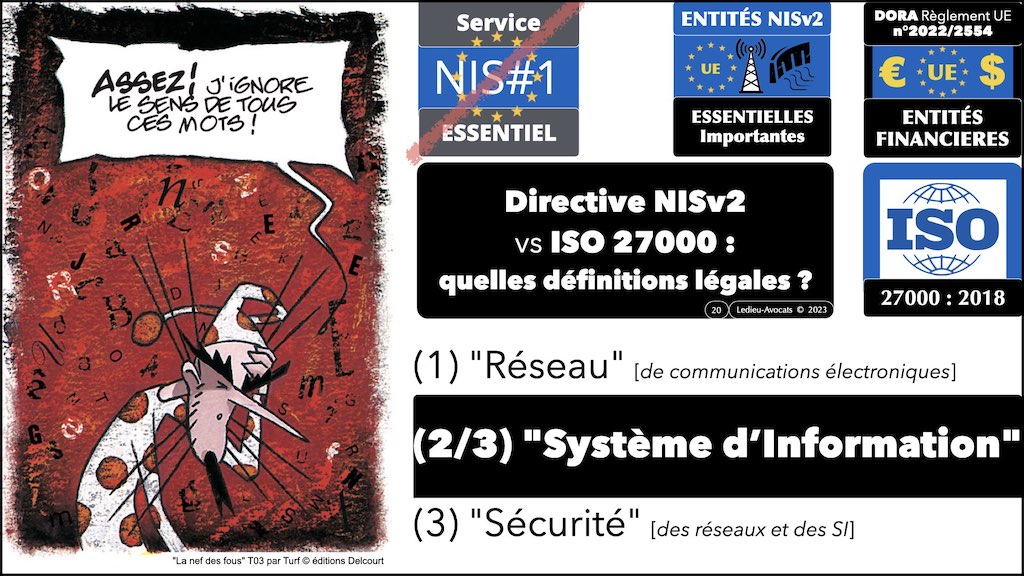 #442 NISv2 vs ISO 27000 définition légale 2:3 système d'information © Ledieu-Avocats 2023.002