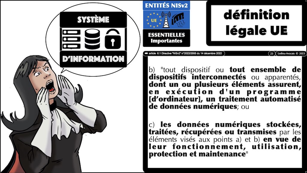 #442 NISv2 vs ISO 27000 définition légale 2:3 système d'information © Ledieu-Avocats 2023.005