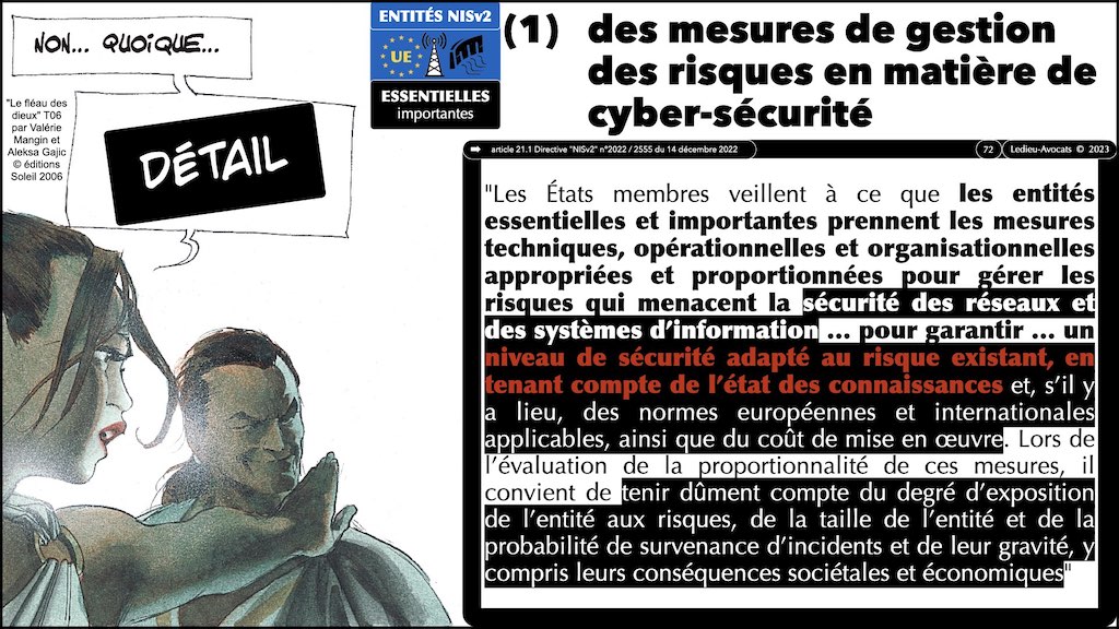 #455 NISv2 DORA cyber-sécurité entité critique ? essentielle ? importante ? financière JSSI 14 mars 2023 OSSIR © Ledieu-Avocats.072