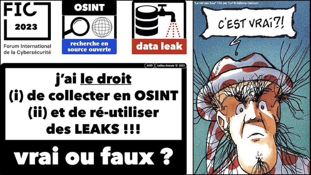 FIC 2023 cyber sécurité et droit de l'OSINT le problème des leaks livre blanc cadre légal © Ledieu-Avocats 31-03-2023