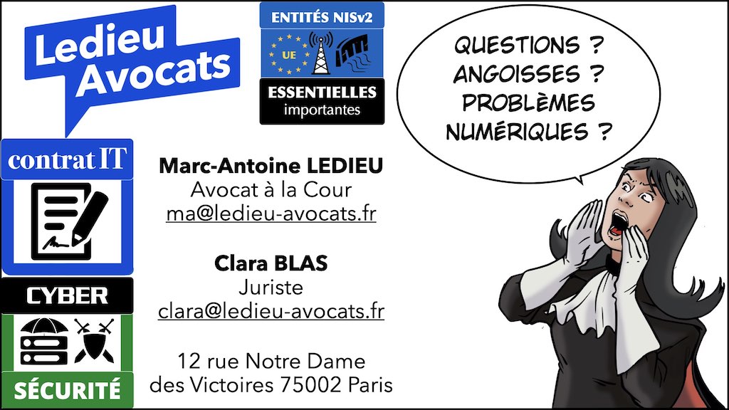 Ledieu-Avocats NISv2 entité critique essentielle importante SALON IT PARIS 2023 SYNTHESE © Ledieu-Avocats 10-04-2023