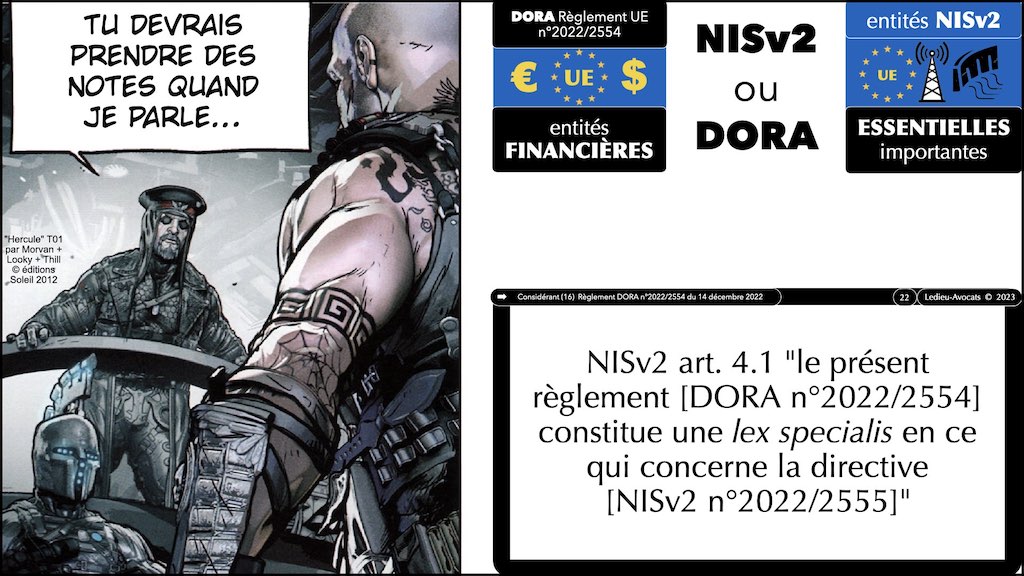 #469 DORA la cyber sécurité du secteur financier expliquée aux avocats d'affaires DORA vs NISv2 © Ledieu-Avocats 2023.jpeg.007