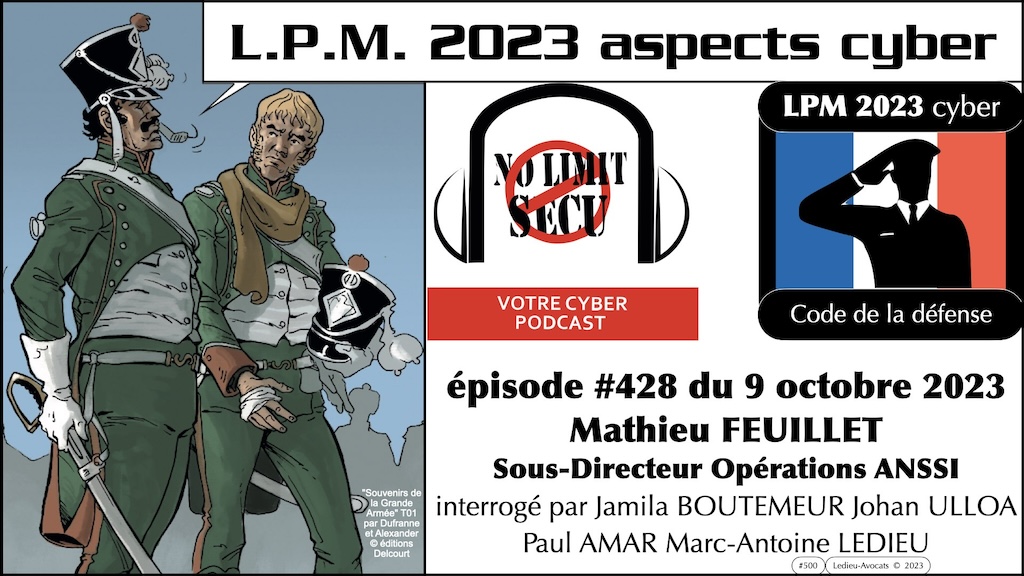 Loi de Programmation Militaire 2023 podcast NoLimitSecu LPM 2023 © Ledieu-Avocats 2023