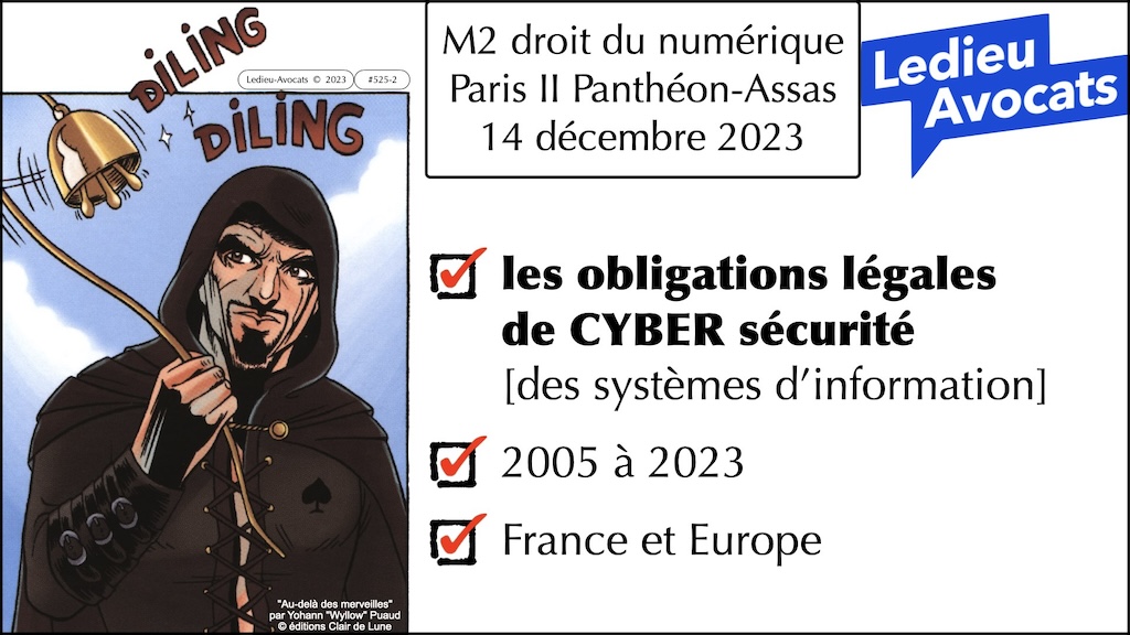 #525-2 M2 droit du numérique Paris II Panthéon-Assas FOCUS Les lois de cyber sécurité OBLIGATOIRE © Ledieu-Avocats 26-12-2023.001