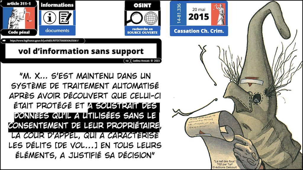Cassation bluetouff 2015 #450 le droit de l'OSINT expliqué aux jeunes de l'IHEDN © Ledieu-Avocats 27-02-2023