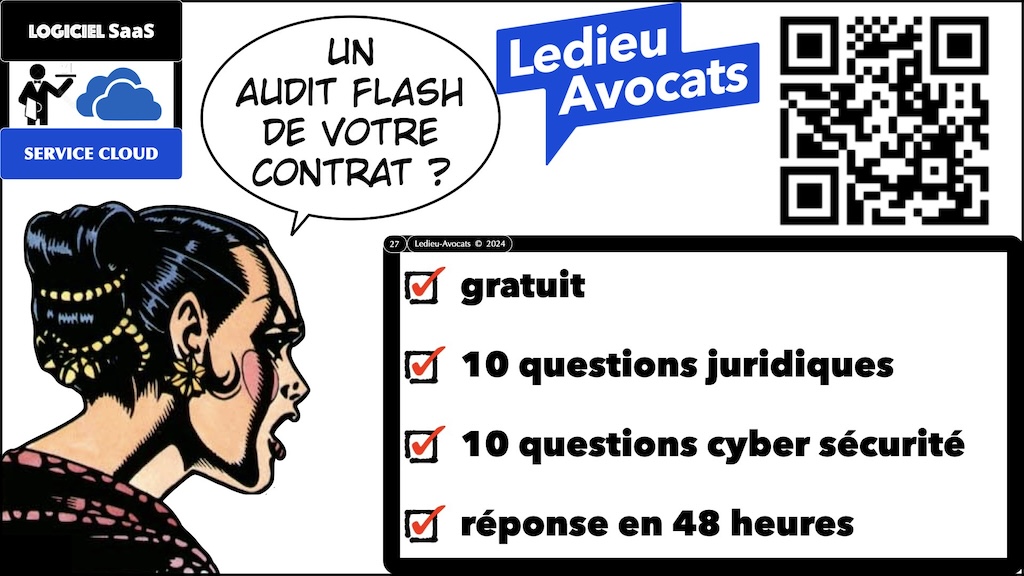 AUDIT GRATUIT pour ECF expert comptable 20 points d'attention juridiques et techniques dans vos contrats de service SaaS © Ledieu-Avocats 2024