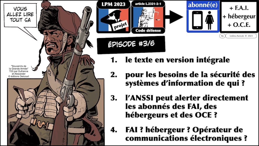 #467 projet LPM 2023 cyber sécurité #3 ANSSI droit d'alerte aux abonnés des FAI HEBERGEUR OCE © Ledieu-Avocats 26-04-2023