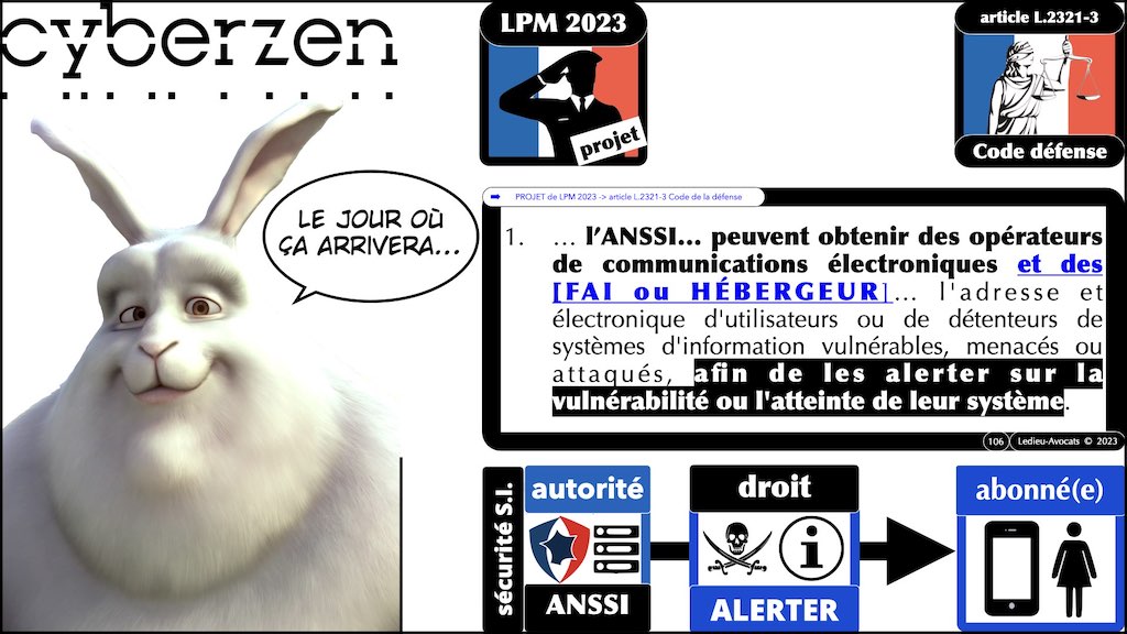 #467 projet LPM 2023 cyber sécurité #3 ANSSI droit d'alerte aux abonnés des FAI HEBERGEUR OCE © Ledieu-Avocats 26-04-2023.017