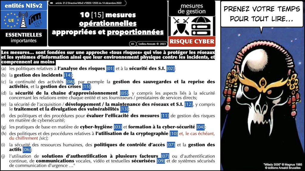 #563-10 directive NIS2 entité essentielle ? entité importantes ? MESURES TECHNIQUES CYBER SECURITE © Ledieu-Avocats 15-05-2024.081