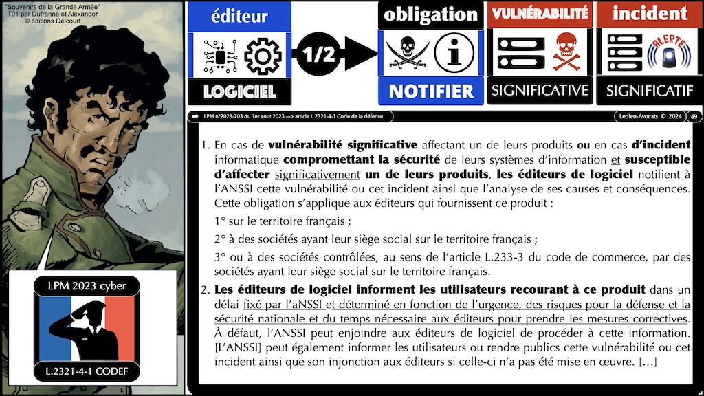 #571 quelles procédures légales de divulgation des vulnérabilités MàJ Code défense + LPM 2023 et Décret 2024 + NISv2 + DORA + TJ Albi © Ledieu-Avocats 29-06-2024.049