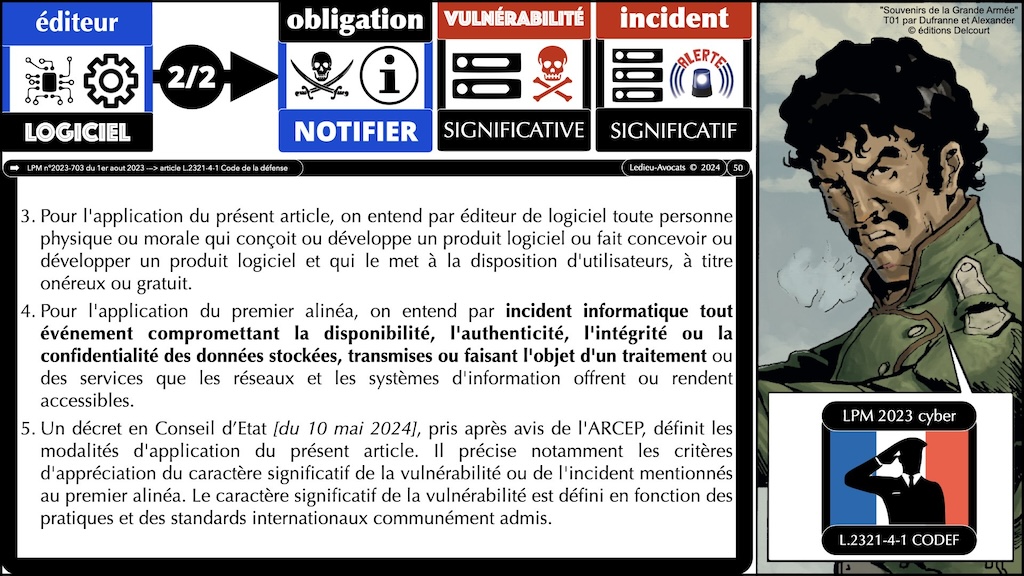 #571 quelles procédures légales de divulgation des vulnérabilités MàJ Code défense + LPM 2023 et Décret 2024 + NISv2 + DORA + TJ Albi © Ledieu-Avocats 29-06-2024.050