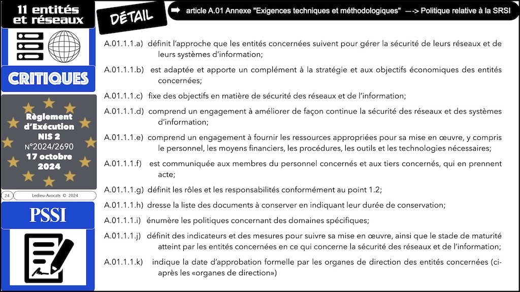 #593 NIS2 Règlement d'Exécution REX NIS2 n°2024-2690 du 17 ovtobre 2024 Forum InCyber FIC 20 novembre 2024 © Ledieu-Avocats.024