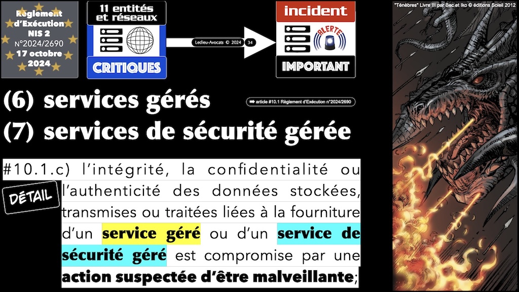 #593 NIS2 Règlement d'Exécution REX NIS2 n°2024-2690 du 17 ovtobre 2024 Forum InCyber FIC 20 novembre 2024 © Ledieu-Avocats.034