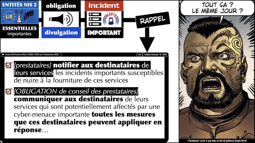 #593 NIS2 Règlement d'Exécution REX NIS2 n°2024-2690 du 17 ovtobre 2024 Forum InCyber FIC 20 novembre 2024 © Ledieu-Avocats.040