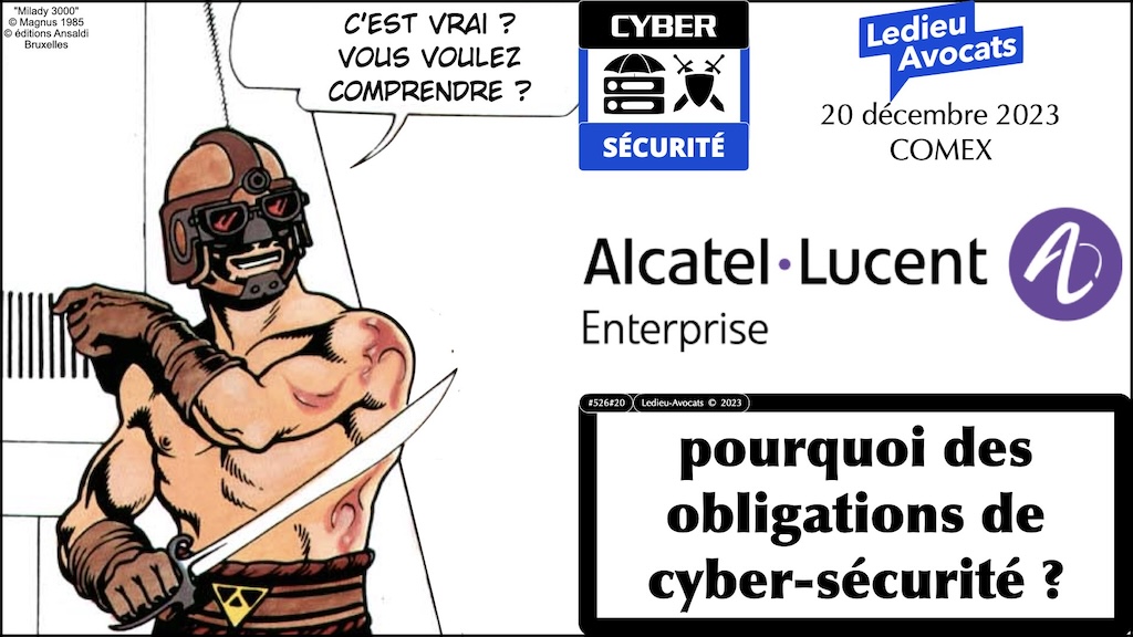 COMEX Alcatel Lucent Enterprise ALE sensibilisation cyber sécurité NISv2 - 19 décembre 2023 © Ledieu-Avocats 2023