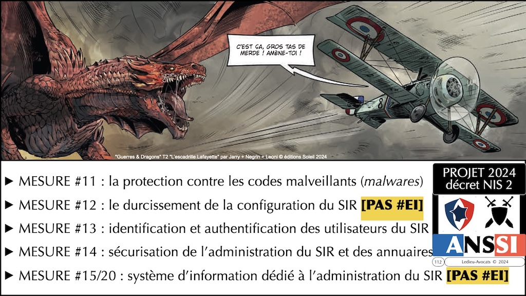 #596-2 cyber-sécurité et droit l'exemple de la Directive NIS2 Cyberschool M2 parcours RSSI Rennes 5 décembre 2024 © Ledieu-Avocats.112