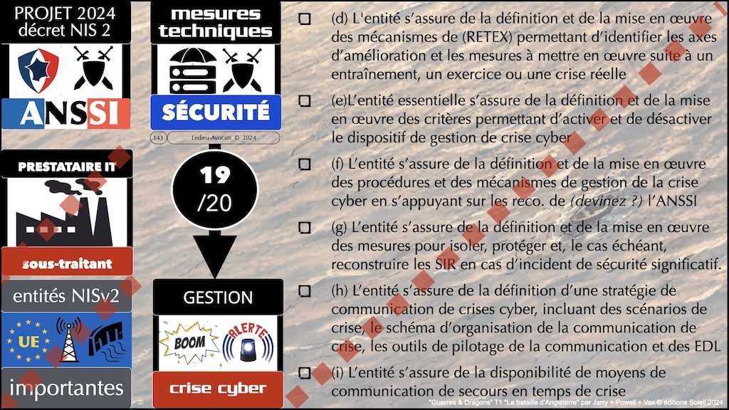 #596-2 cyber-sécurité et droit l'exemple de la Directive NIS2 Cyberschool M2 parcours RSSI Rennes 5 décembre 2024 © Ledieu-Avocats.143