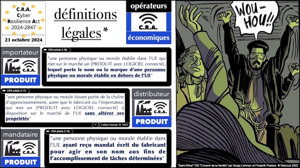 #608 CRA fabricant ? importateur ? distributeur ? les acteurs économiques concernés Cyber Resilience Act #04 © Ledieu-Avocats.031