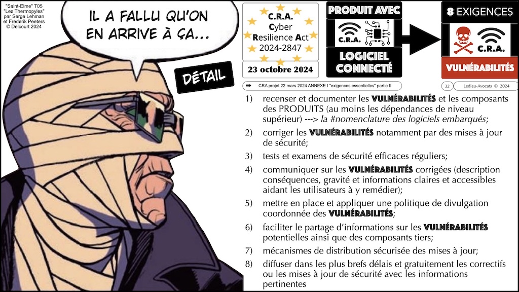 #612 CRA 8 mesures vulnérabilités obligatoires pour [PRODUITS avec LOGICIEL connecté] Cyber Resilience Act #07 [18 février 2025] © Ledieu-Avocats.032
