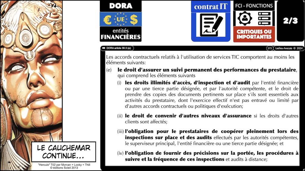 le détail des clauses d'audit - les 12 travaux de DORA guide pratique de mise en conformité pour Fonctions Critiques ou Importantes © Ledieu-Avocats 05-2024