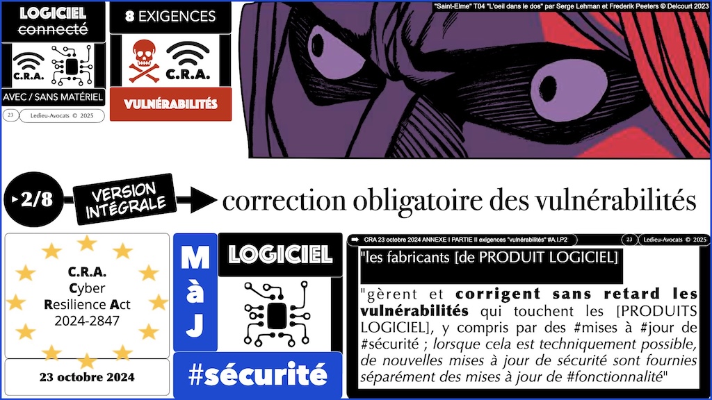 #629 CRA exigences cyber et vulnérabilités expliquées à ma grand mère podcast part 2 © Ledieu-Avocats 2025.023