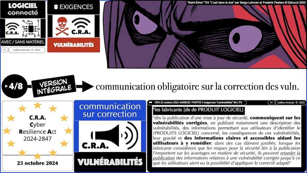 #629 CRA exigences cyber et vulnérabilités expliquées à ma grand mère podcast part 2 © Ledieu-Avocats 2025.025