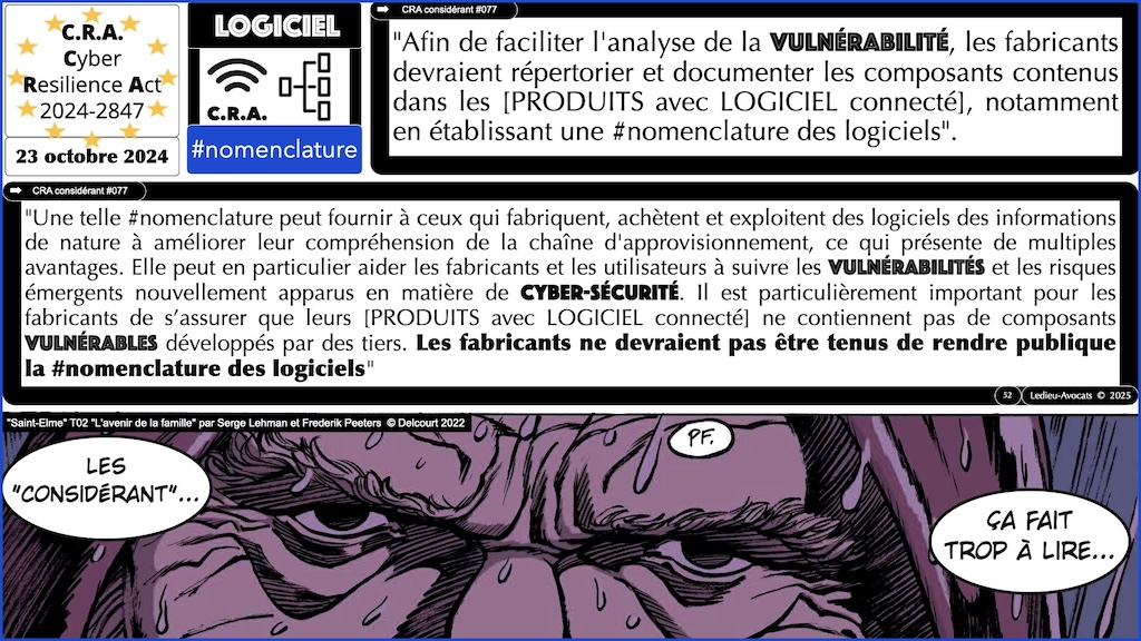 #629 CRA exigences cyber et vulnérabilités expliquées à ma grand mère podcast part 2 © Ledieu-Avocats 2025.052