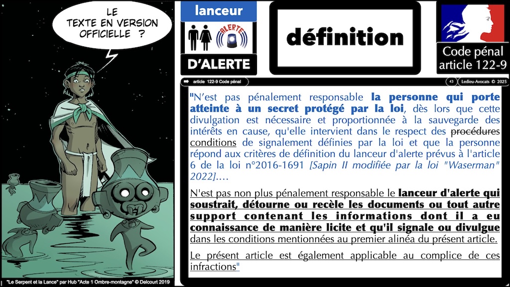 #633 Lanceur d'alerte QUI peut se prévaloir de la protection de la loi Waserman © Ledieu-Avocats 2025.043
