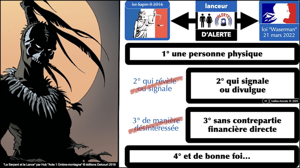 #633 Lanceur d'alerte QUI peut se prévaloir de la protection de la loi Waserman © Ledieu-Avocats 2025.048