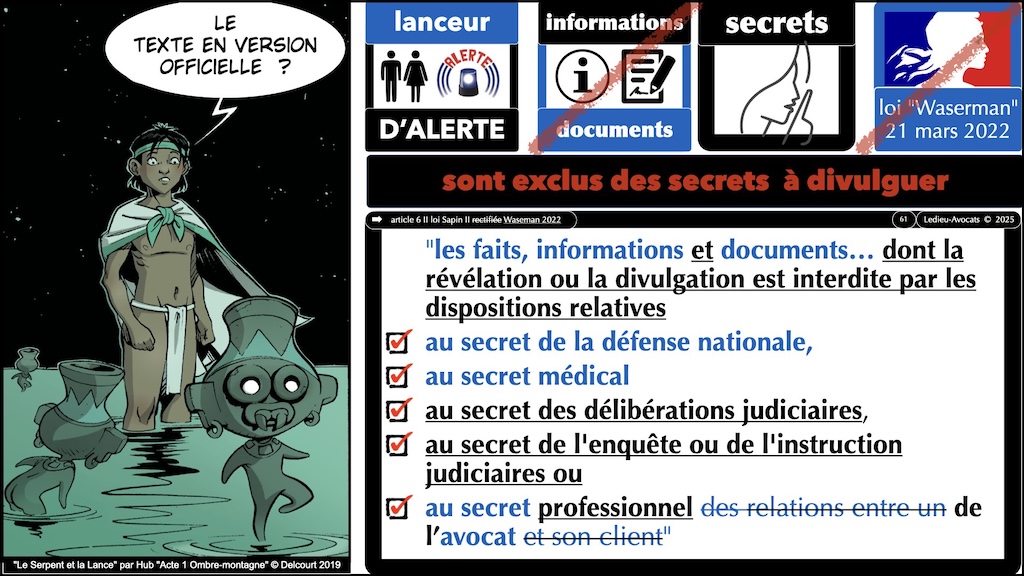 #634 Lanceur d'alerte QUELS SECRETS peuvent (ou non) être divulgués ? © Ledieu-Avocats 2025.061