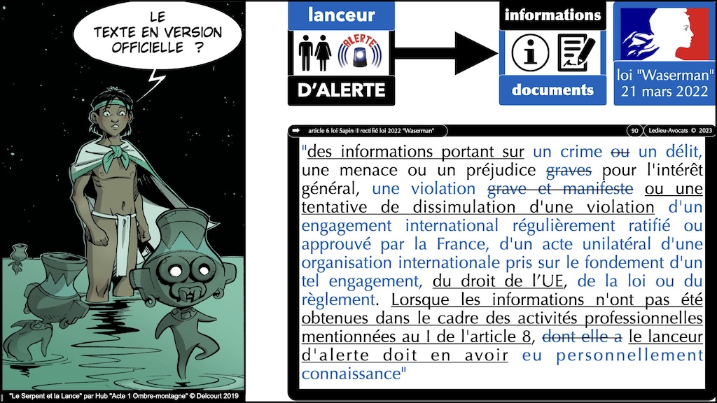 #636 Lanceur d'alerte QUELS FAITS divulguer ? loi Waserman 2022 © Ledieu-Avocats 2025.090