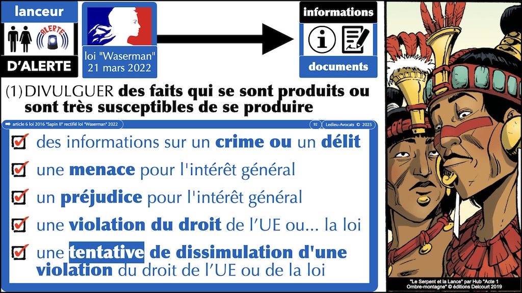 #636 Lanceur d'alerte QUELS FAITS divulguer ? loi Waserman 2022 © Ledieu-Avocats 2025.092