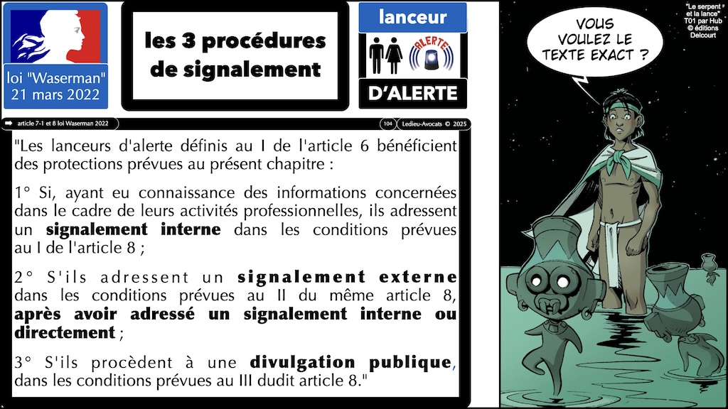 #637 Lanceur d'alerte TROIS procédures légales selon la loi Waserman du 21 mars 2022 © Ledieu-Avocats 2025.104