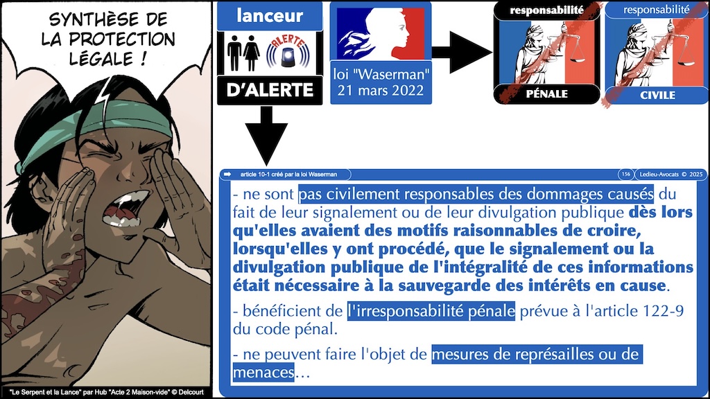#641 Lanceur d'alerte QUELLE PROTECTION légale ? loi Waserman du 21 mars 2022 © Ledieu-Avocats 2025.156