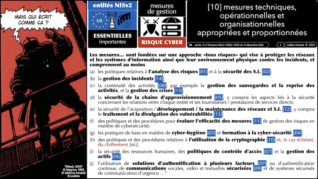 #570-1 NIS2 enjeux impacts - mesures techniques de cyber sécurité 42 mesures hygiène ANSSI ISO 27001 © Ledieu-Avocats 25-06-2024.003