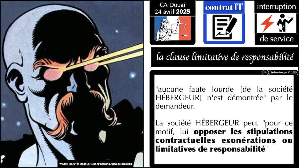 #654 interruption de service et indemnisation judiciaire du préjudice subi jurisprudence Cour d'Appel de Douai 24 avril 2025 © Ledieu-Avocats 2025.019