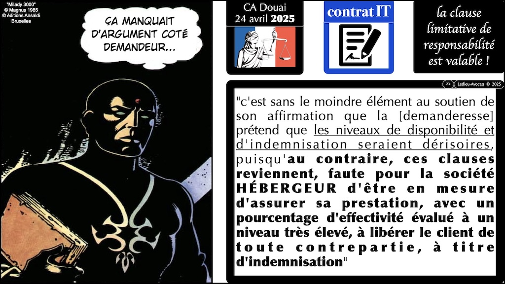 #654 interruption de service et indemnisation judiciaire du préjudice subi jurisprudence Cour d'Appel de Douai 24 avril 2025 © Ledieu-Avocats 2025.023