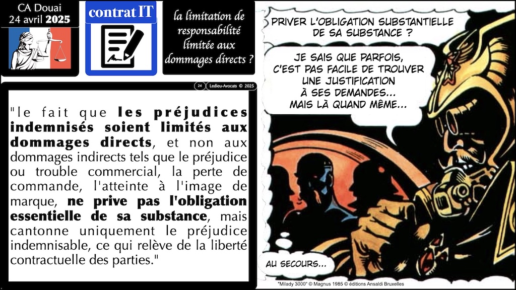 #654 interruption de service et indemnisation judiciaire du préjudice subi jurisprudence Cour d'Appel de Douai 24 avril 2025 © Ledieu-Avocats 2025.024