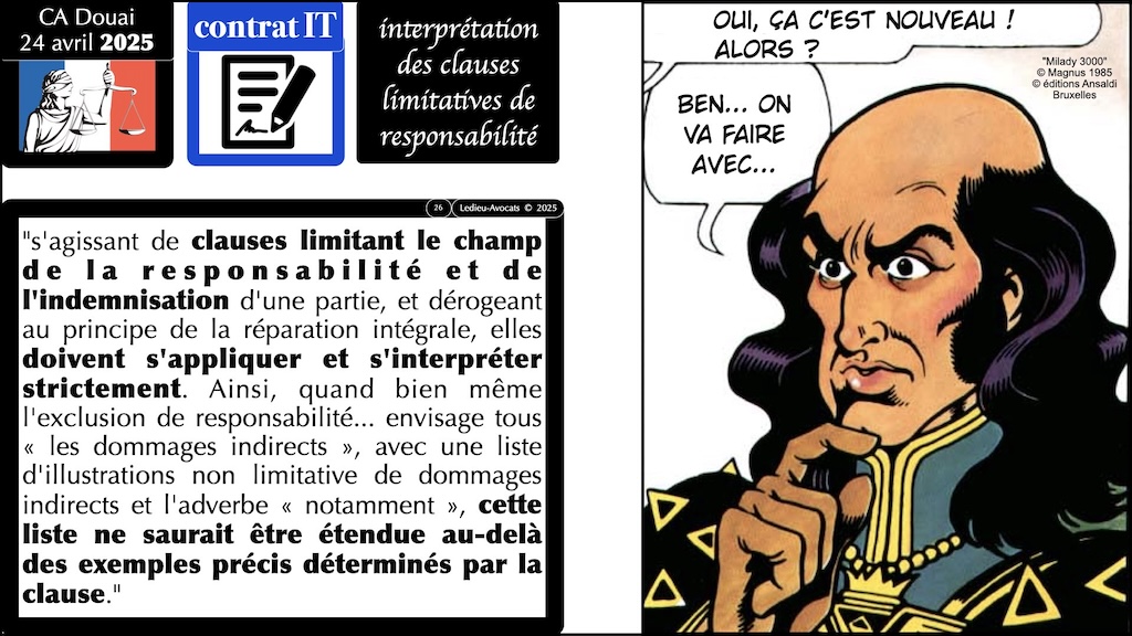 #654 interruption de service et indemnisation judiciaire du préjudice subi jurisprudence Cour d'Appel de Douai 24 avril 2025 © Ledieu-Avocats 2025.026